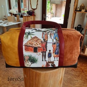 Sac week-end bagage main imprimé Afrique