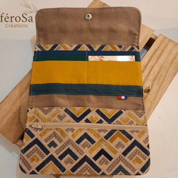 Portefeuille en suédine Lin