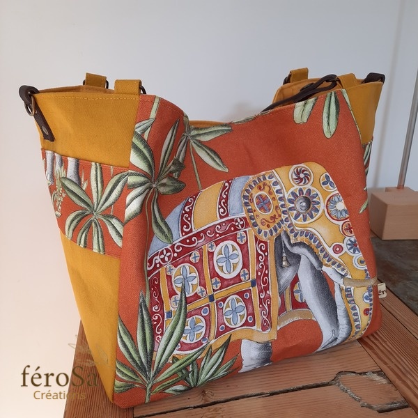 Sac cabas jaune - Frais de port inclus