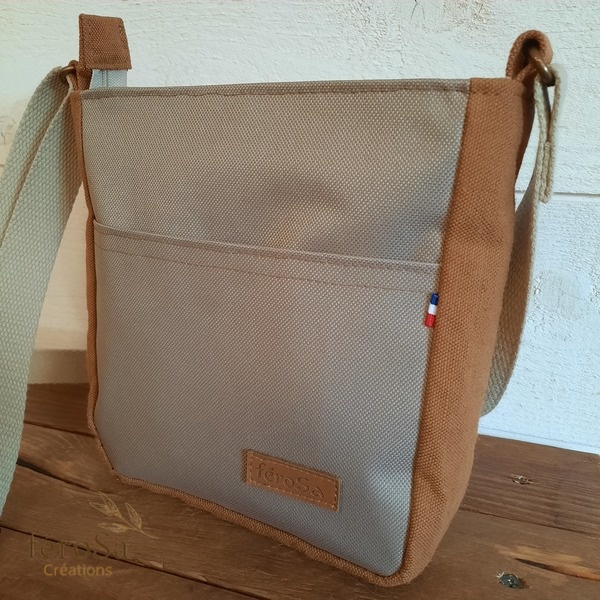 Sacoche homme beige - Frais de port inclus