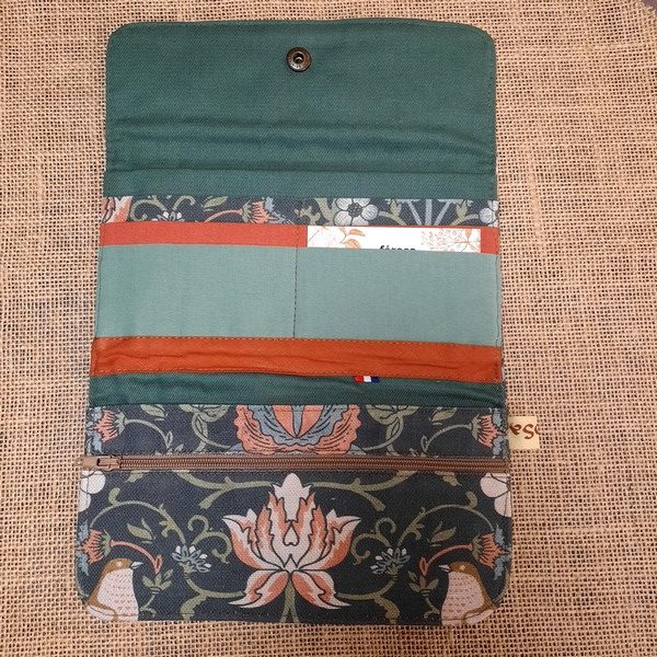 Portefeuille femme - tissus oiseaux - frais de port inclus – Image 2