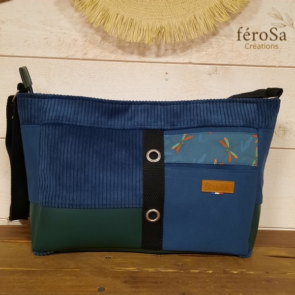 Sac bandoulière en velours - Frais de port inclus