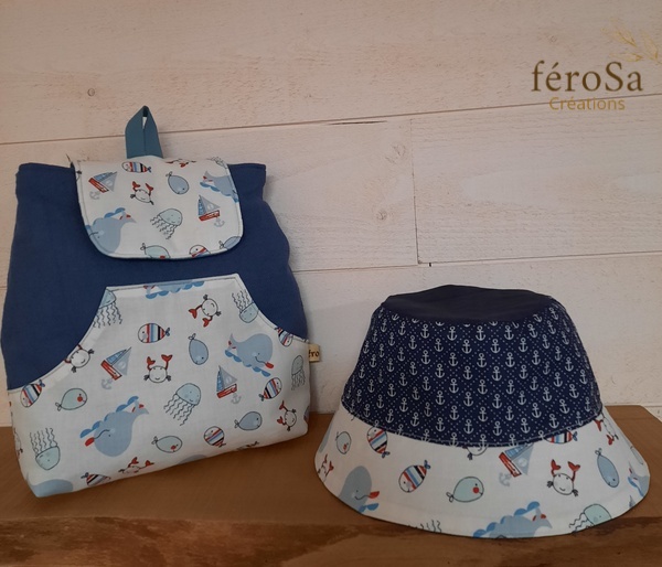 Sac à dos enfants bleu-Petit marin