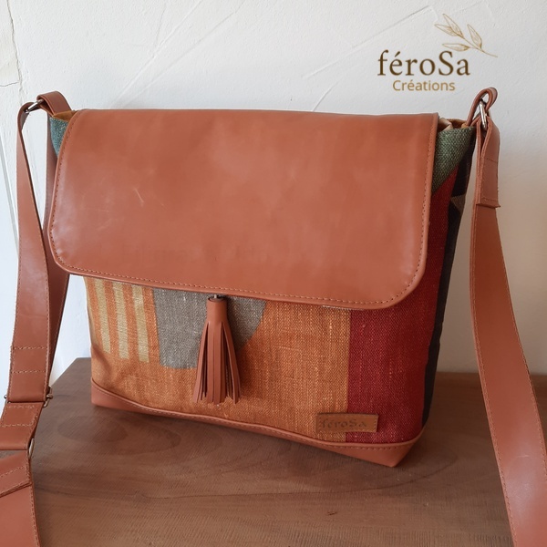 Sac bandoulière en cuir - Frais de port inclus