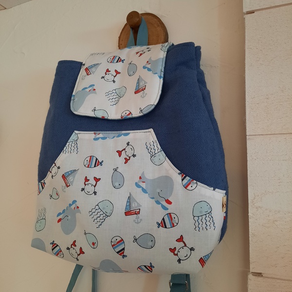 Sac à dos enfants bleu-Petit marin – Image 6