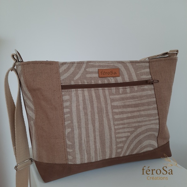 Sac bandoulière marron - Frais de port inclus