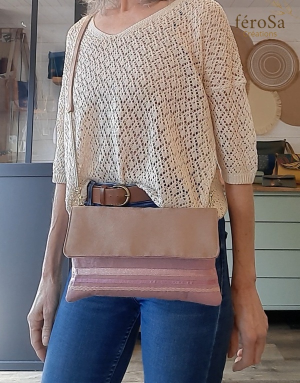 Pochette bohème rose - Frais de port inclus – Image 3