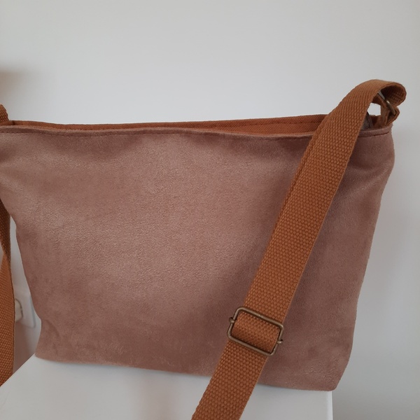 Sac bandoulière beige et marron – Image 4