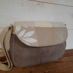 Sac à main en daim et patchwork