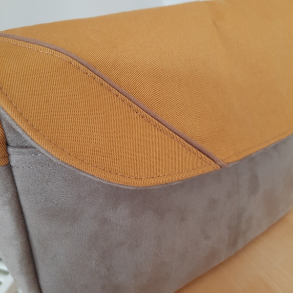 Sac bandoulière jaune et taupe – Image 3
