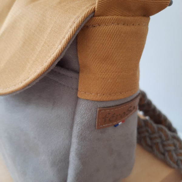 Sac bandoulière jaune et taupe – Image 4