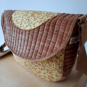 Sac à main fleuri jaune