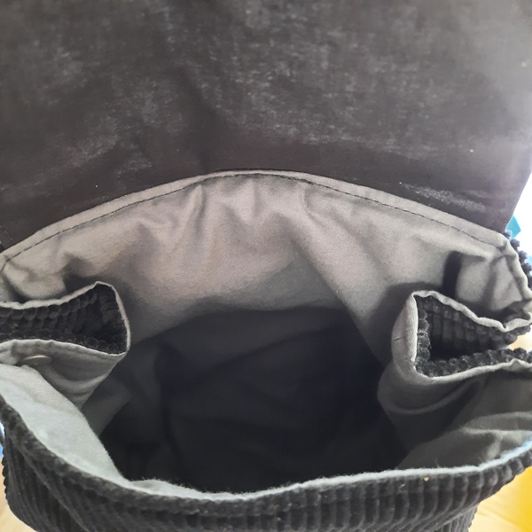 Sac à dos enfant velours noir – Image 4