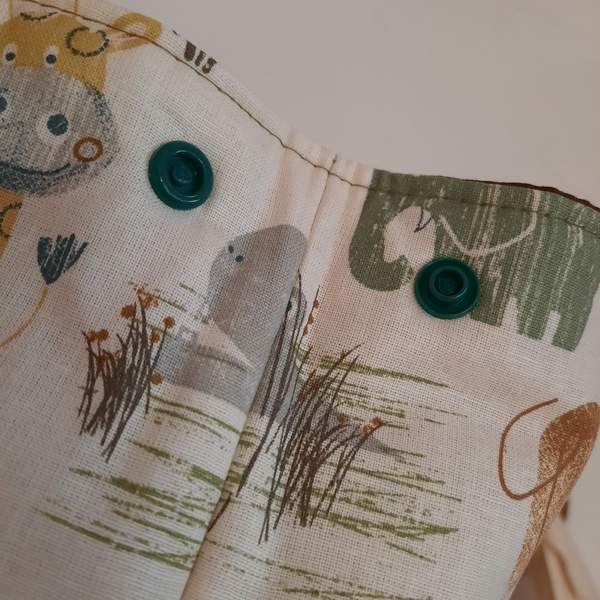 Sac à dos enfant en velours vert kaki – Image 4