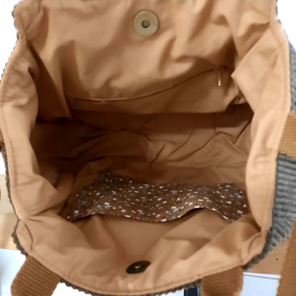 Sac bandoulière en velours marron – Image 4