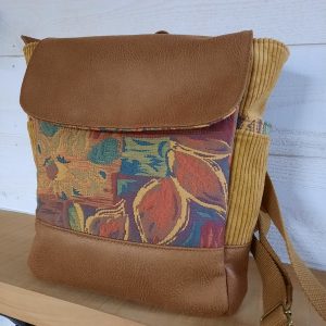 Sac à dos en velours jaune