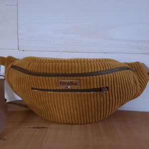 Sac banane en velours jaune