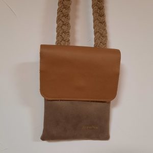 Sacoche téléphone couleur taupe