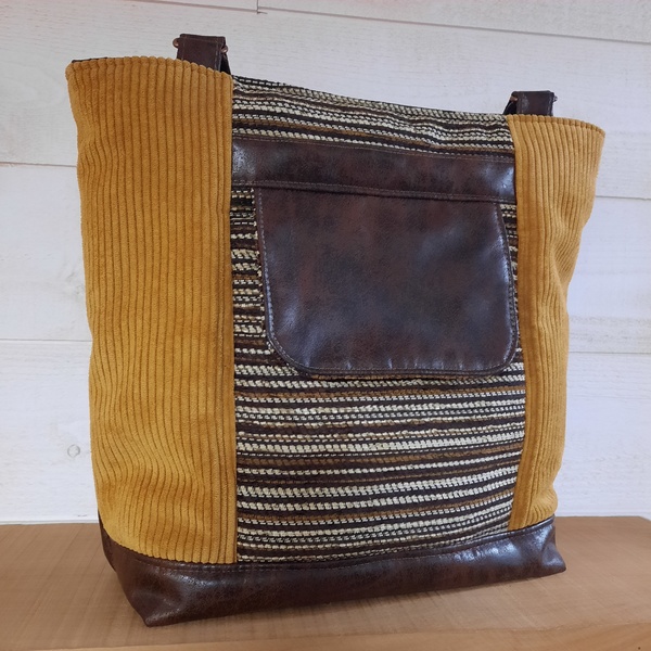 Sac cabas en velours jaune – Image 2