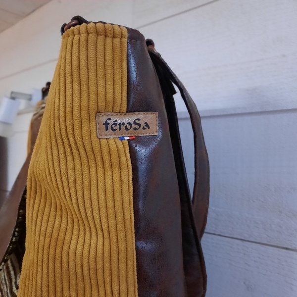 Sac cabas en velours jaune – Image 3