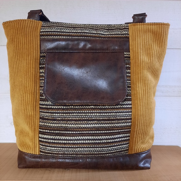 Sac cabas en velours jaune – Image 4