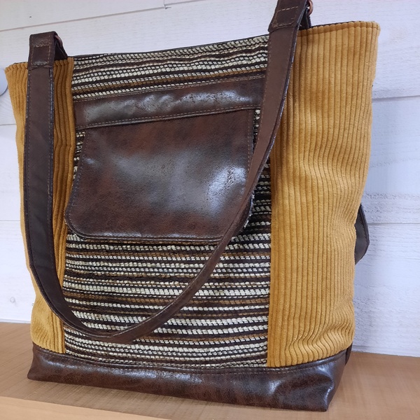 Sac cabas en velours jaune – Image 5