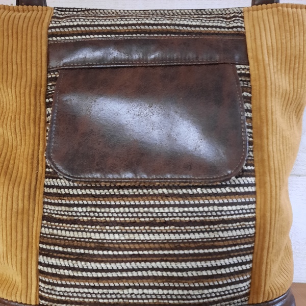 Sac cabas en velours jaune – Image 10