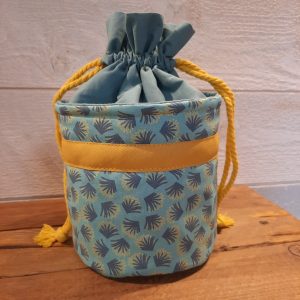 Pochon bleu et jaune