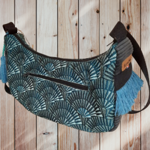 Sac demi lune bleu turquoise